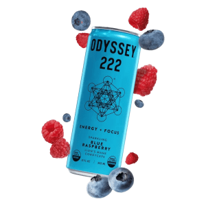 Odyssey: Blue Raspberry 222 Sparkling Mushroom Energy Drink